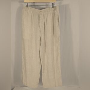 Men's Caribbean Beige 100% Linen Beige Pants Size 38x30